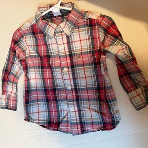 GAP Kids Plaid Button-Down Shirt - Red, Blue, and White